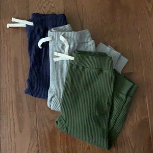 Set of 3 waffle knit pants